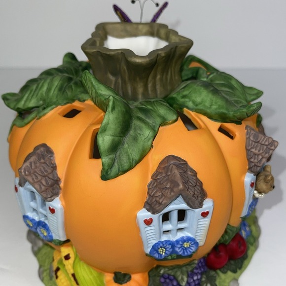 PartyLite Harvest Pumpkin Tea Light House Box P7316 Halloween Decor with candles - Picture 8 of 16